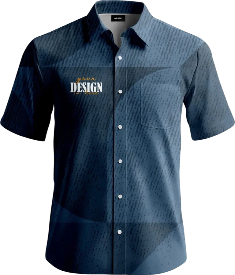 customizable-blue-short-sleeve-collared-shirt-mockup-apparel-branding