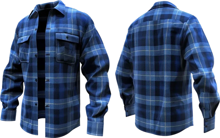 long-sleeve-check-shirt-template-blue-color-suit