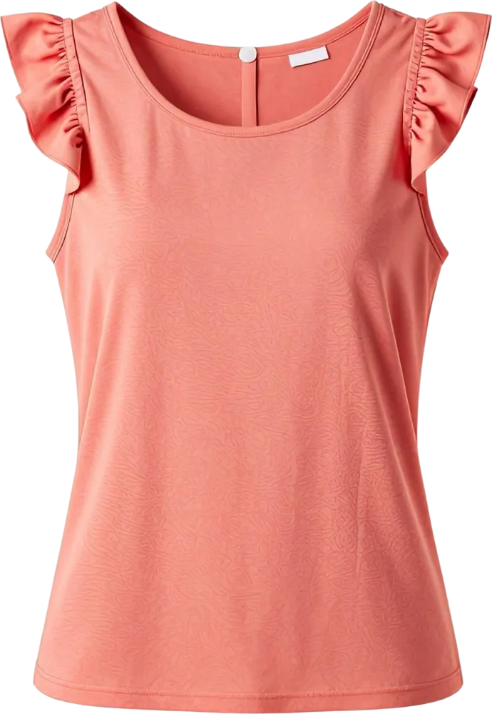 stylish-coral-ruffle-sleeve-top-women-casual-comfortable-apparel